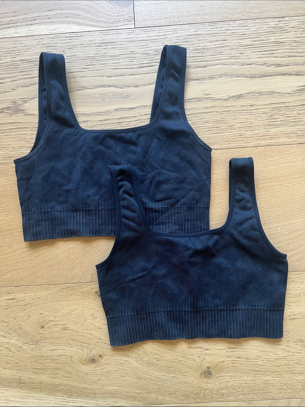 Target Black Ribbed Seamless Sports Bras - 2 Pack